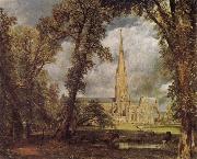 John Constable Salisbury Cathedral from the Bishop-s Grounds oil painting artist